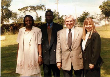 Christine and Joseph Olanya with Tony and Carolyn Kambich in Uganda