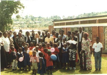 The opening of the original, leased Victoria Montessori School in Entebbe, Uganda